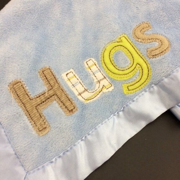 Carters Puppy Dog Hugs Lovey Rattle Blue Security Blanket Baby Plush AS IS Satin - Picture 4 of 15